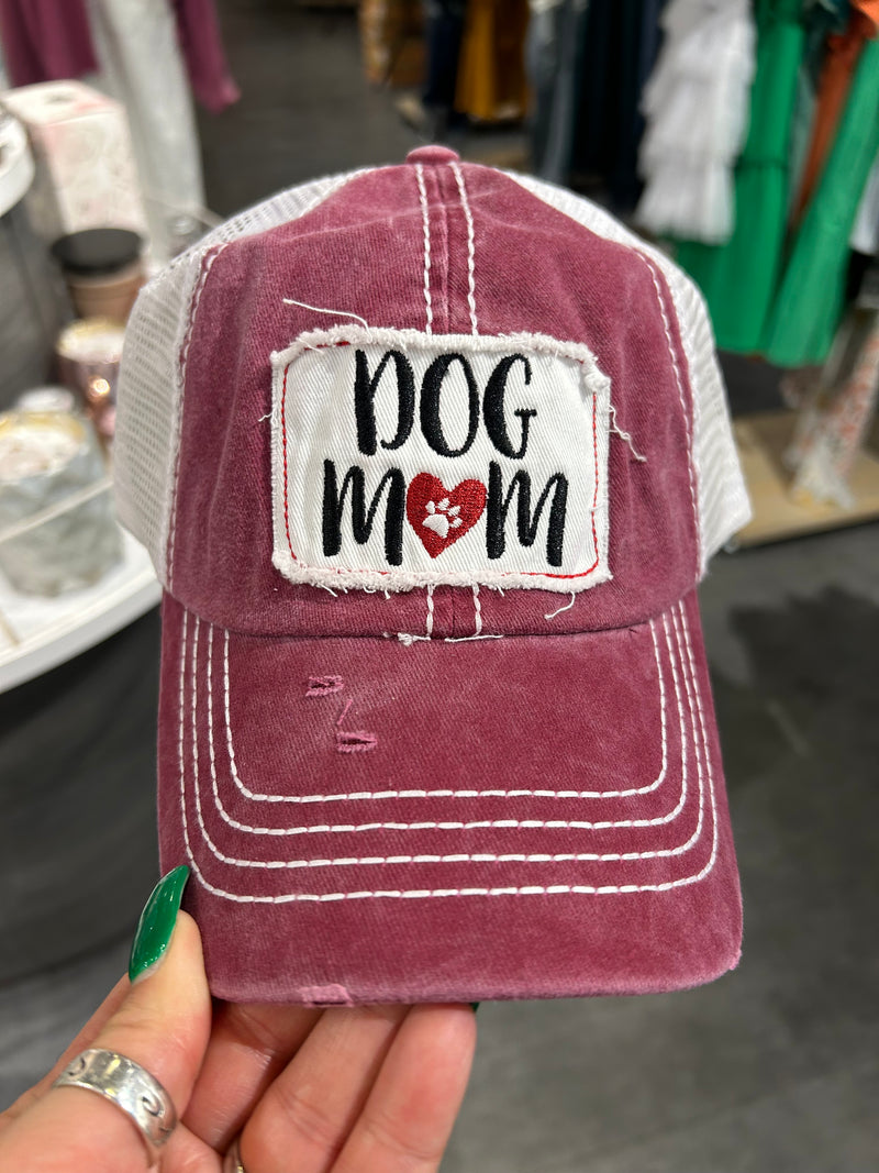 Dog Mom Cap-Hats-Suzy Q USA-Wine-cmglovesyou