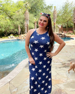 Star Print Maxi Dress-Dresses-Heimish-Small-Navy Star-cmglovesyou