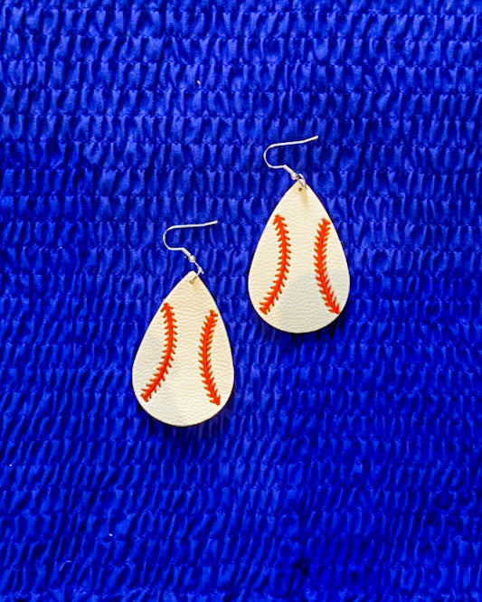 Teardrop Baseball Earrings-Accessories-Crystal Breeze-cmglovesyou