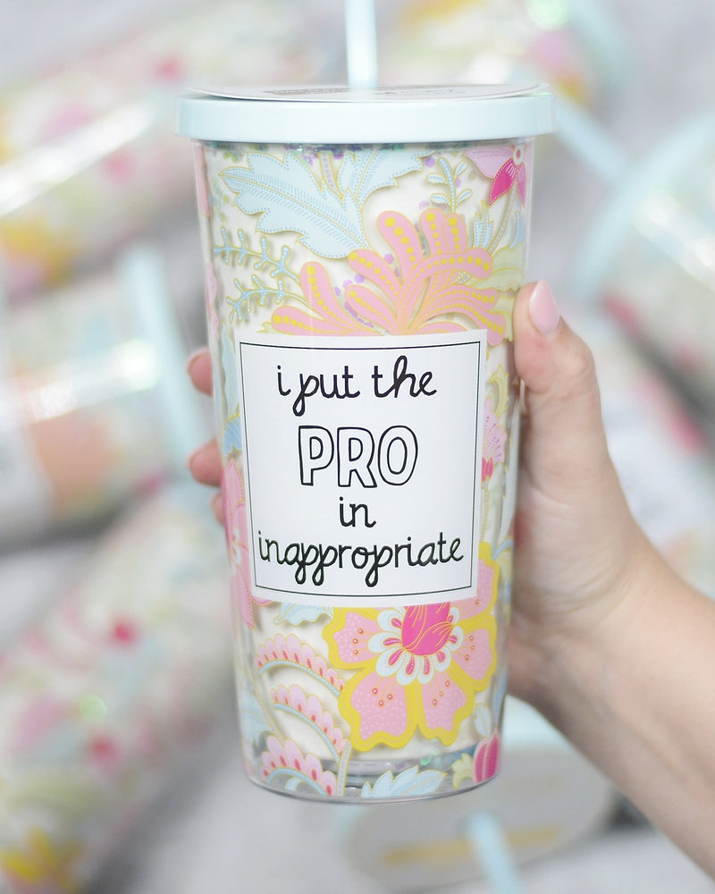 I Put the Pro in Inappropriate Glitter Tumbler-Accessories-Mugsby Wholesale-cmglovesyou