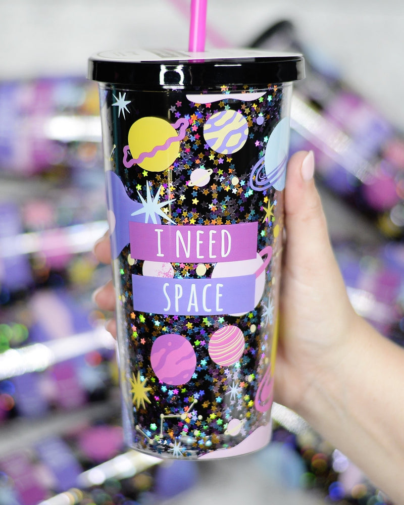 I Need Space Glitter Tumbler-Accessories-Mugsby Wholesale-cmglovesyou