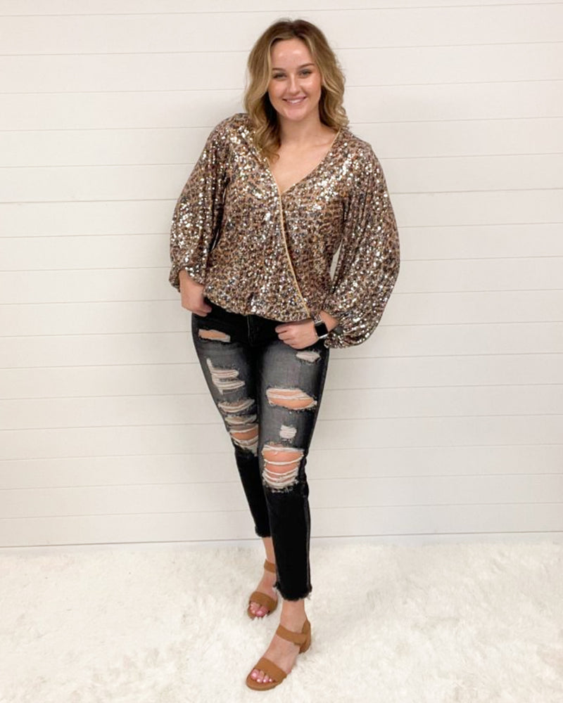 Leopard Sequin Top-Tops-Vine & Love-Small-cmglovesyou