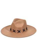 X Weave Pattern Fedora Hat-Hats-Fame Accessories-Taupe-cmglovesyou