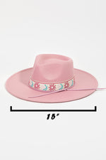 Flower Pattern Strap Fedora Hat-Hats-Fame Accessories-Peach-cmglovesyou