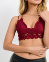 Lovely Lace Scallop Bralette-bralette-Cherish-Small-Burgundy-cmglovesyou