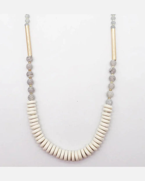 Marble Beaded Necklace-Necklaces-Fouray Fashion-Grey-cmglovesyou