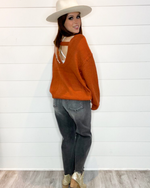 Open Back Oversized Sweater-Sweaters-Main Strip-Medium-Rust-cmglovesyou