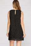 Sleeveless Woven Textured Dress-Dress-She+Sky-Small-Black-cmglovesyou