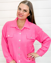 Solid Textured Button Up Shacket-Jacket-Entro-Small-Pink-cmglovesyou