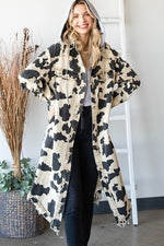 Mineral Washed Cow Print Jacket-Coats & Jackets-Oli & Hali-Small-Sand-cmglovesyou