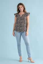 Polka Dot Top-Top-Cozy Co.-Small-Brown-cmglovesyou