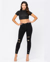 Black Leopard Patch Skinny Jeans-bottoms-Judy Blue-0(24)-cmglovesyou