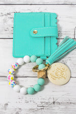 Cardholder Wristlet Keychain-cardholder-Suzie Q USA-Mint Hearts-cmglovesyou