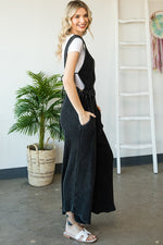 Mineral Washed Overall Jumpsuit-Jumpsuits & Rompers-Oli & Hali-Small-Black-cmglovesyou