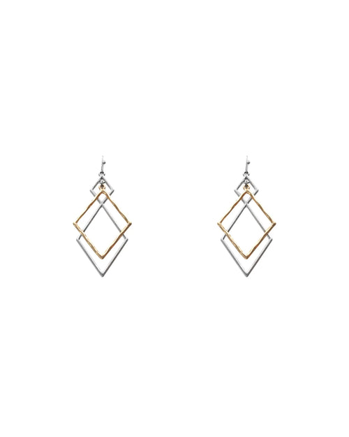 Layered Diamond Shape Earrings-Earrings-What's Hot Jewelry-cmglovesyou