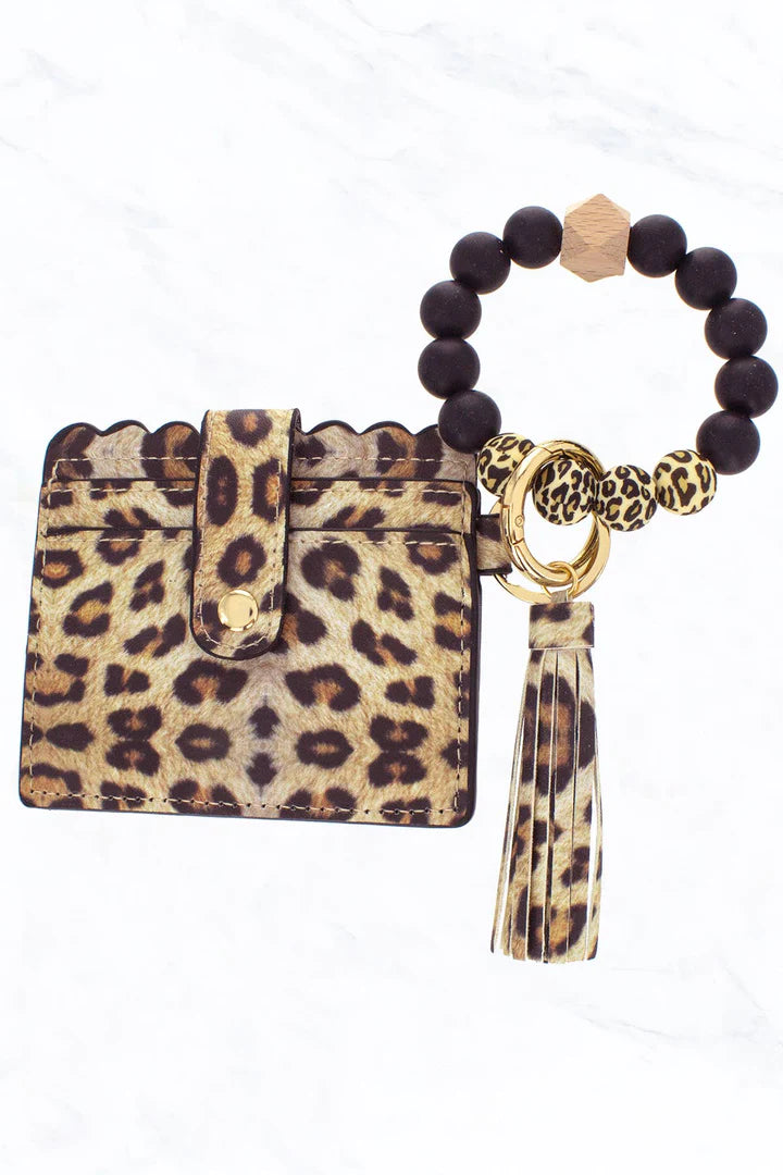 Cardholder Wristlet Keychain-cardholder-Suzie Q USA-Light Leopard-cmglovesyou