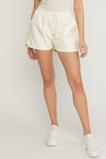 Faux Leather Shorts-bottoms-Entro-Small-Ivory-cmglovesyou