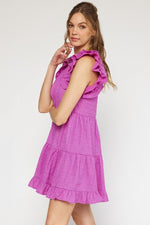 Textured Mini Dress-Dresses-Entro-Small-Orchid-cmglovesyou