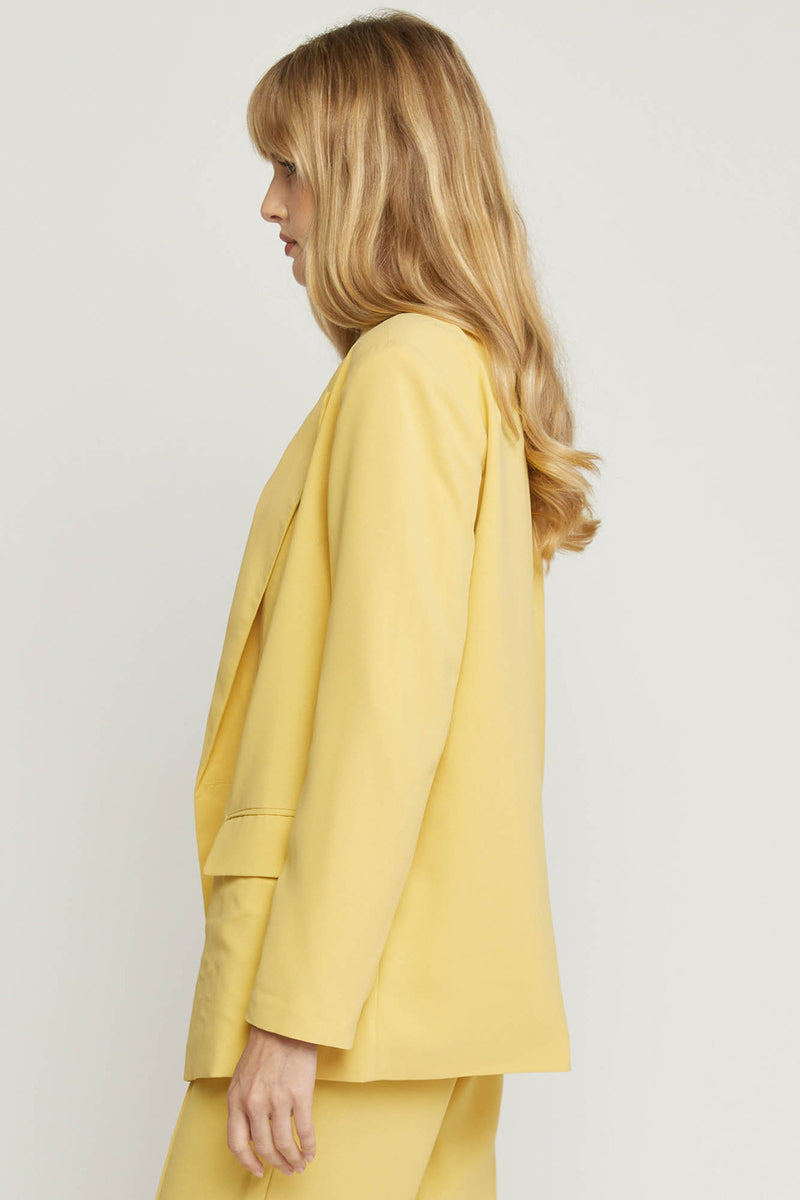 Single Button Blazer-Entro-Small-Custard-cmglovesyou