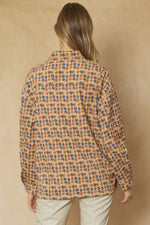 Floral Print Corduroy Button Up-Tops-Entro-Small-Camel-cmglovesyou