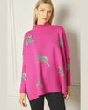 Leaping Cheetah Sweater-Entro-Small-Hot Pink-cmglovesyou