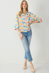 Contrast Print Top-Shirts & Tops-Entro-Small-Blue Combo-cmglovesyou