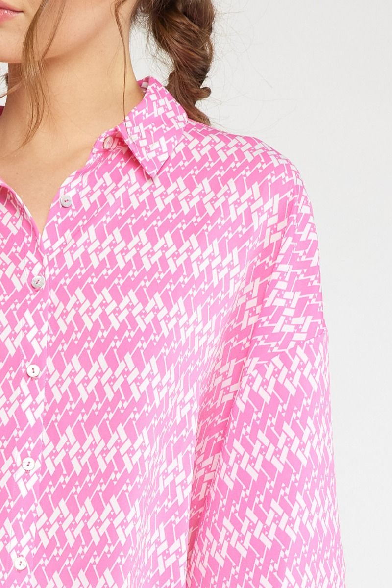 Geometric Top-Shirts & Tops-Entro-Small-Pink-cmglovesyou