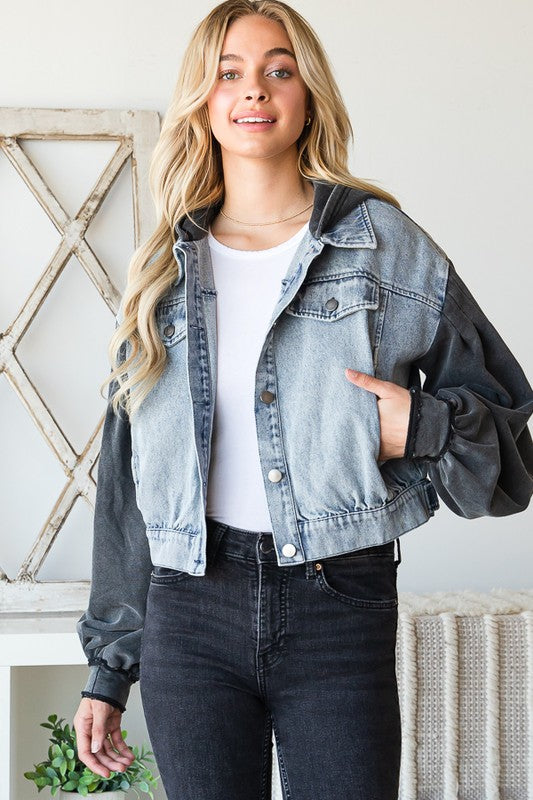 Denim Jacket Hoodie-Coats & Jackets-Oli & Hali-Small-Light Denim-cmglovesyou