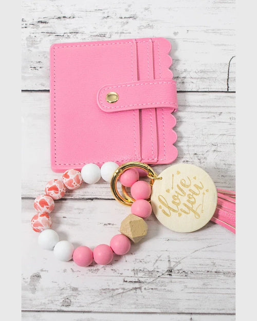 Cardholder Wristlet Keychain-cardholder-Suzie Q USA-Pink Hearts-cmglovesyou