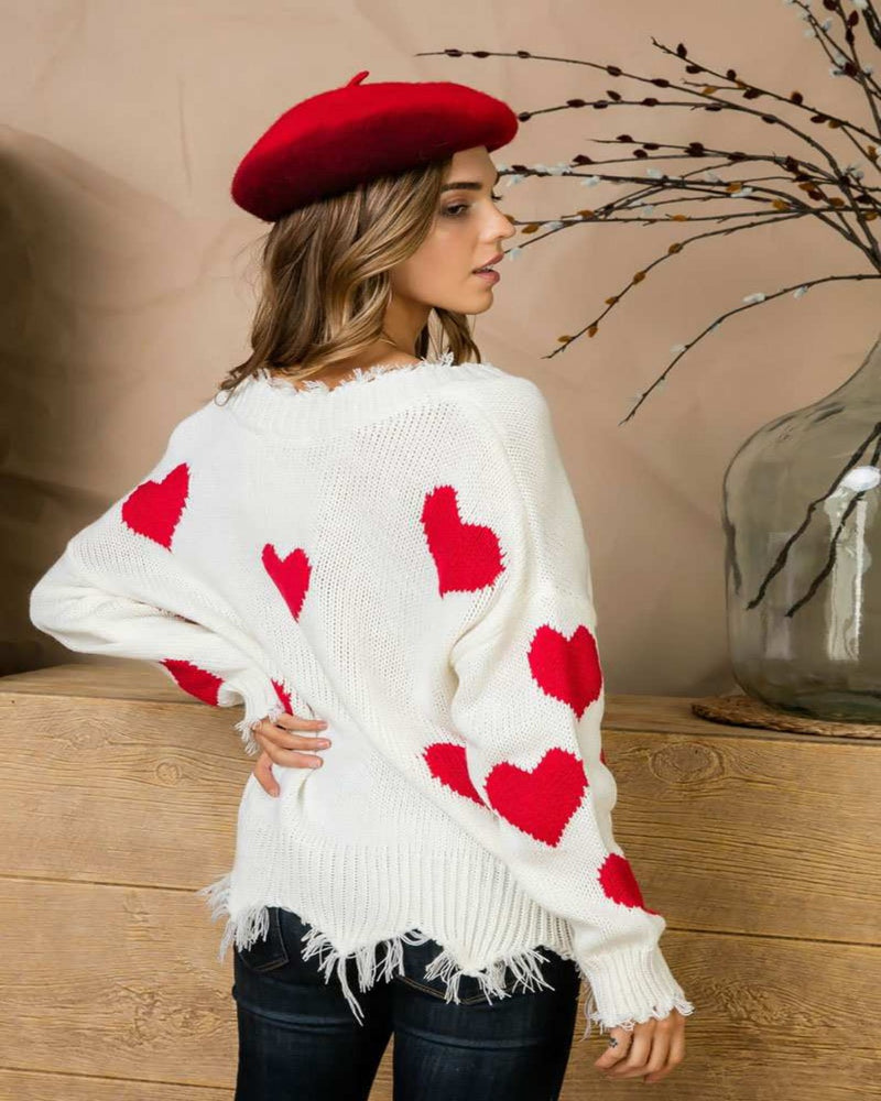 Valentines Heart Sweater-Sweaters-Main Strip-Small-cmglovesyou