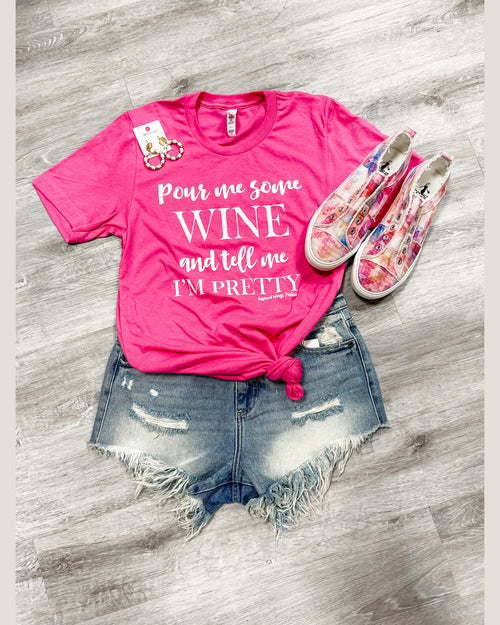 Pour Me A Glass of Wine Shirt-Tops-cmglovesyou-Small-Pink-cmglovesyou