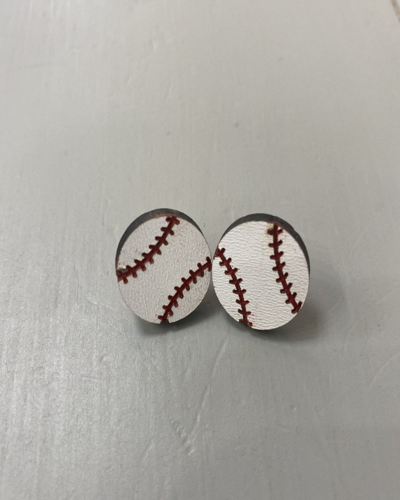 Baseball Studs-Accessories-Sweet Ginger Jewelry-cmglovesyou