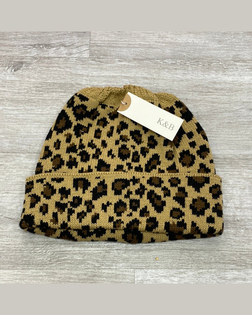 Leopard Ponytail Beanie-Hats-Suzy Q USA-cmglovesyou