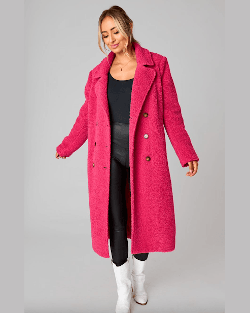 Sherpa Bear Coat-Coats & Jackets-BuddyLove-Small-Hot Pink-cmglovesyou