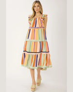Sherbert Rainbow Striped Dress-Dresses-Entro-Small-Coral Combo-cmglovesyou