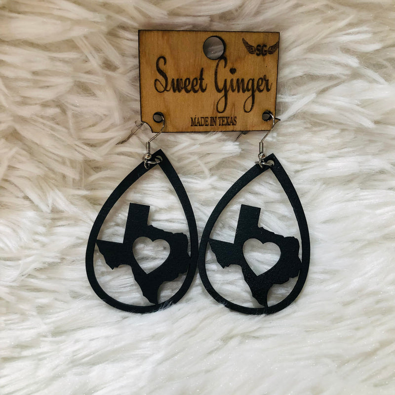 Texas Earrings-Accessories-Sweet Ginger Jewelry-Black-cmglovesyou