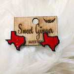 Texas Earrings-Accessories-Sweet Ginger Jewelry-Red Stud-cmglovesyou