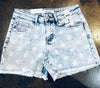 Mid-Rise Star Acid Wash Shorts-bottoms-Judy Blue-Small-Light Denim-cmglovesyou