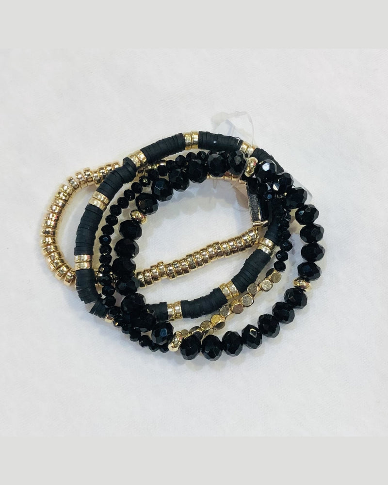 Crystal, Clay, Gold Bracelet-What's Hot Jewelry-Black-cmglovesyou