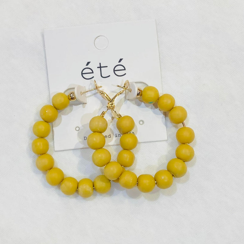 Clay Beaded Earring-What's Hot Jewelry-Mustard-cmglovesyou