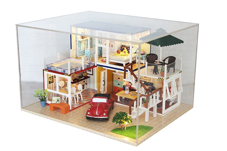 wooden miniature house