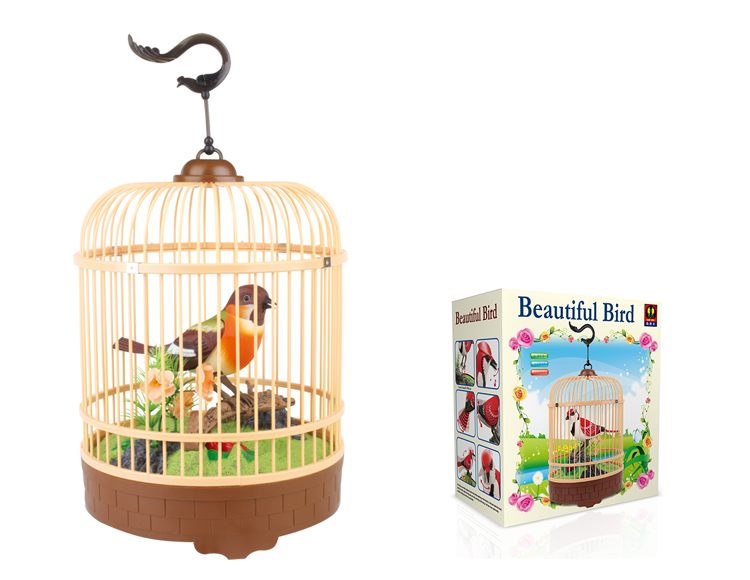 singing bird toy in cage