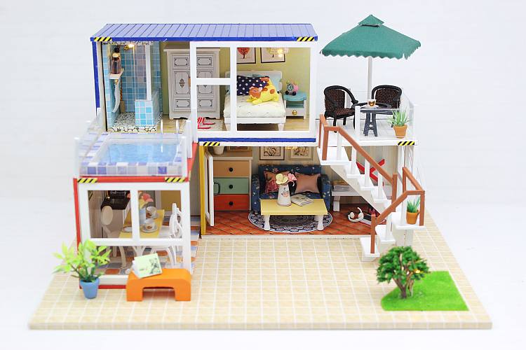 wooden miniature dollhouse furniture