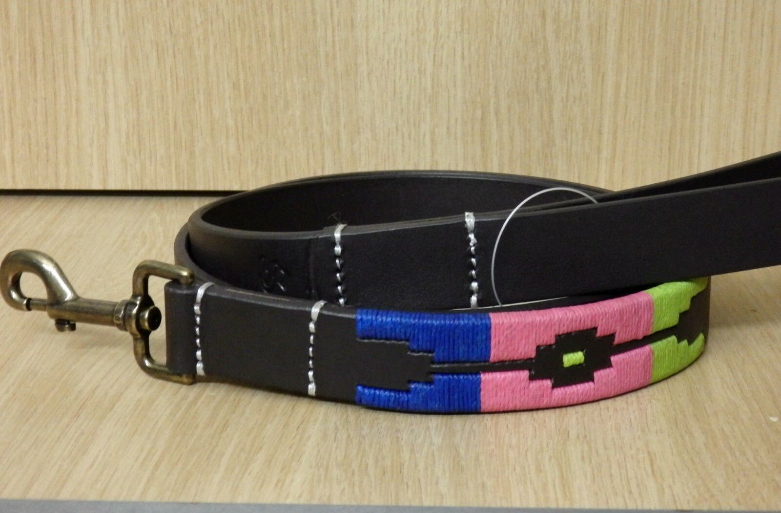 Shires Equestrian Moreno Polo Leather Dog Collar Stitched with Brass Fittings