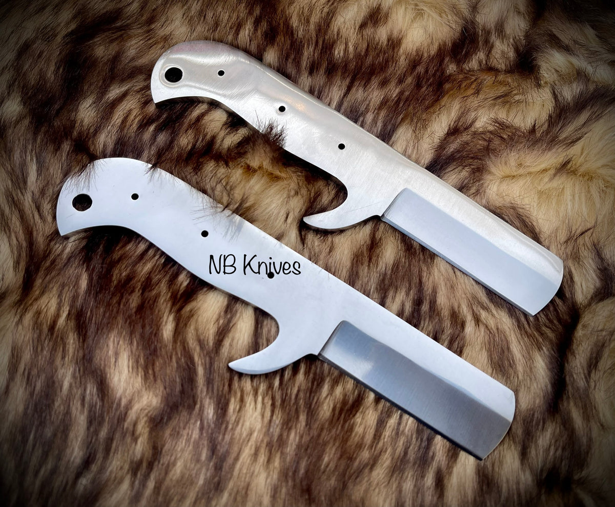 NB KNIVES CUSTOM HANDMADE LOT OF 2 D2 STEEL BULL CUTTER BLANK BLADES