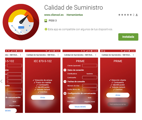 descargar valores de calidad de suministro para contadores fiscales