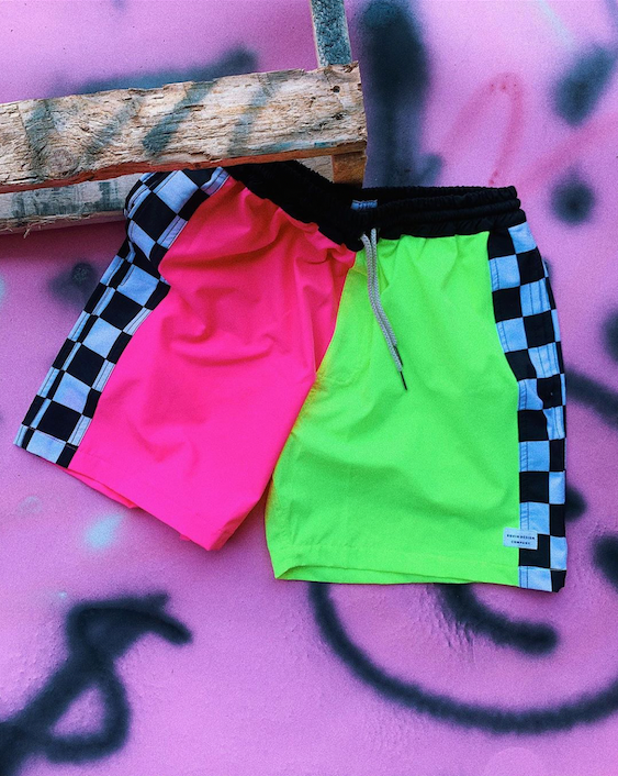 Duvin Board Shorts with black and white checkers on the side