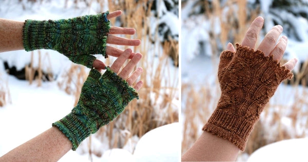 fingerless gloves leaves