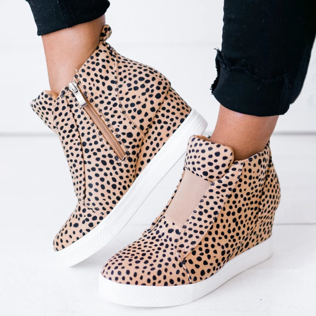 leopard sneaker bootie