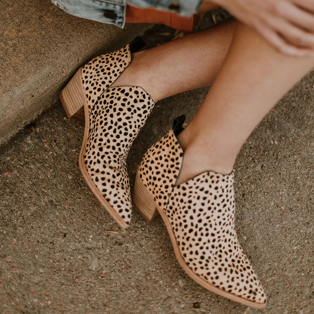 leopard cut out booties